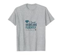 Chiedimi di Medicare: Parlo fluentemente Medicare Maglietta, Uomo, Grigio Melange, 6XL