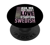 Chiedimi quanto amo studiare la lingua svedese PopSockets PopGrip Adesivo