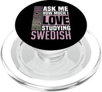 Chiedimi quanto amo studiare la lingua svedese PopSockets PopGrip per MagSafe