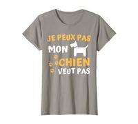 Chien Femme Rétro J'peux pas Mon Chien veut pas Maglietta