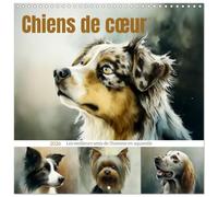 Chiens de cœur (Calendrier mural carré 2026 30 x 60 cm (ouvert)) Calendrier double avec une page pour vos prises de notes