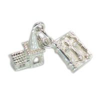 Chiesa - Charm in argento sterling Bibbia .925 x 1 Charms Bibbie Sacre Chiese
