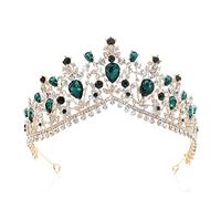 Chiesa nuziale barocco e accessori per capelli cristallini di cristalli di cristalli di corona corona di capelli da sposa Accessori per capelli da sposa (corona blu di zaffiro dorato)