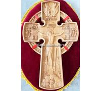 Chiesa ortodossa croce in legno scolpita su supporto Crocifisso Gesù Cristo 1...
