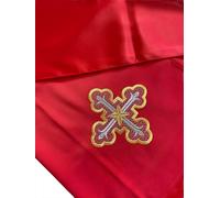 Chiesa ortodossa Eileiton Iliton croce ricamata Atlante rosso