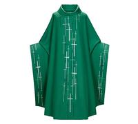 Chiesa Pastore Celebrante Casula Sacerdote Vintage Robe Gown Mantello Casscock Clero Pulpito Altare Server Vestment Uomini Donne, Verde, taglia unica