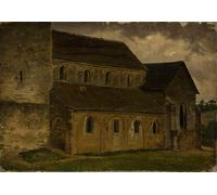 Chiesa storica arte da parete in pietra - poster medievaleromano -...