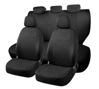 Chifeng Set completo di coprisedili per auto, nero, in poliestere, per Ford Edge Fiesta Focus Ka+ Plus Kuga Mondeo Puma, coprisedili anteriori e sedili posteriori, accessori auto, decorazione interna
