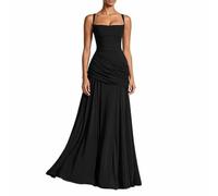 Chiffon Bridesmaid Dress A-Line Cross-Back Strap with Pockets | Regolable cross-back design and hidden side pockets for practical elegance