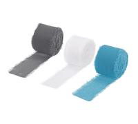 Chiffon Nastro 1.5" x 10Iarde,Blu/Bianco/Grigio Seta Nastro