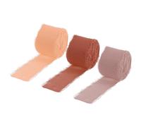 Chiffon Nastro 1.5" x 10Iarde,Chiaro Arancione/Scuro Marrone /Rosa Seta Nastro