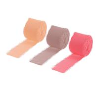 Chiffon Nastro 1.5" x 10Iarde,Rosa Chiaro/Light Arancione /Rosa Seta Nastro