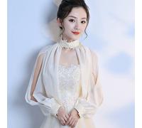 Chiffon Shrug Bolero Sposa Abito Da Sposa Sera Wrap Sciarpa Top Elegante Unito