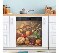 CHIFIGNO Adesivo magnetico riutilizzabile per lavastoviglie, motivo: zucche e frutta, 58,4 x 66 cm