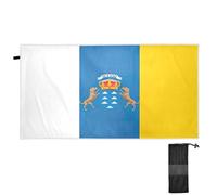 CHIFIGNO Asciugamani da spiaggia oversize ad asciugatura rapida, 180,3 x 78,7 cm, bandiera delle Isole Canarie, arcipelago spagnolo, asciugamano da bagno carino leggero da viaggio asciugamano da