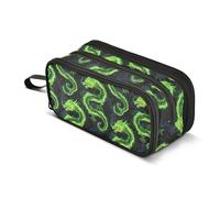 CHIFIGNO Astuccio per matite con drago verde, grande capacità, astuccio per cosmetici, organizer da scrivania per il rientro a scuola