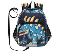 CHIFIGNO Bambino Ragazzo Zaino con Leem, Mini Zaino da Viaggio Carino Zaino Scuola Bambini Zaino Scuola Prescolare, dinosauro blu, S, Carino