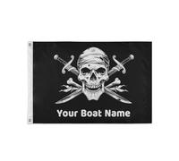 CHIFIGNO Bandiera personalizzata della barca 2x3 Ft Bandiera pirata Bandiere esterne con occhielli Doppio anello, Regali personalizzati Casa Prato Banner Decorazione della parete della casa