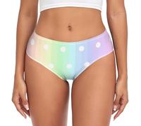 CHIFIGNO Biancheria intima in fibra di bambù per le donne slip comodi mutande per le signore bikini hipster mutande, Pois arcobaleno pastello, Medium