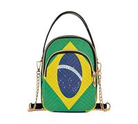 CHIFIGNO Borsa a tracolla piccola con bandiera del Myanmar per le donne in vacanza borse da donna borsa a tracolla per telefono cellulare, Bandiera del Brasile, Taglia unica