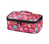 CHIFIGNO Borsa termica per il pranzo con simpatici macaron, rosa, unisex, riutilizzabile, per ufficio, lavoro, picnic, graziosa scatola per il pranzo