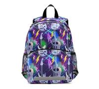 CHIFIGNO Cool Guitars - Zaino per bambini con fulmini viola, per il rientro a scuola, scuola materna, mini borsa da viaggio per ragazzi e ragazze dai 3 ai 7 anni