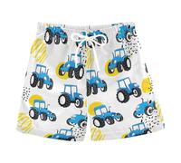 CHIFIGNO Costume da bagno estivo da ragazzo Costume da bagno per bambini ad asciugatura rapida da spiaggia pantaloncini da bagno, Carino Cartoon Blue Trattori, 5 anni