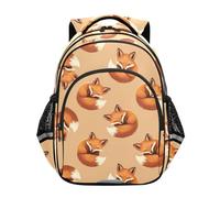 CHIFIGNO Cute Fox Brown Zaino per la scuola Bookbag per ragazzi ragazze zaino leggero Daypack con strisce riflettenti, Simpatica volpe marrone, Small, Zaini Daypack