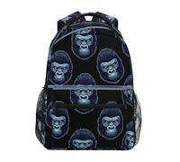 CHIFIGNO Gorilla Head - Zaino per bambini, per la scuola, per studenti, colore: nero, Gorilla Head Nero, Medium, Zaini Daypack