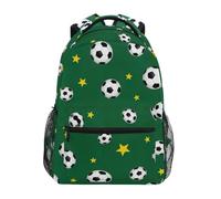 CHIFIGNO Il verde di calcio bianco nero scherza lo zaino per la scuola, zaino di viaggio della scuola elementare di grande capacità, Nero Bianca Calcio Verde, S