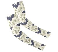 CHIFIGNO Manicotti da giardinaggio vintage a forma di pipistrello botanico verde per donne e uomini, protezione solare, maniche rinfrescanti, traspiranti, a compressione, con foro per il pollice