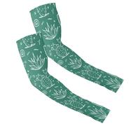 CHIFIGNO Manicotti di raffreddamento per donne e uomini, traspiranti, con cactus, colore verde, antiscivolo, a compressione, con foro per il pollice