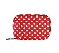 CHIFIGNO Pois Rosso 7 Giorno Viaggio Pillola Organizer Bag Settimanale Piccolo Portapillole Portatile Kit di Medicine da Viaggio con Cerniera