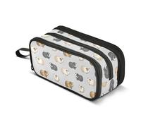 CHIFIGNO Simpatico astuccio grigio con porcellino d'India per bambini, astuccio per matite e trucchi per il rientro a scuola