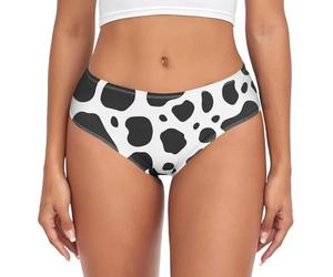 CHIFIGNO Slip da donna in fibra di bambù sexy mutandine bikini morbide traspiranti slip da donna, Pelle Di Mucca Animale Texture, Small