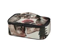 CHIFIGNO Valentine Kissing Skeleton Couple with Rose Lunch Bag Insulated Women Men, riutilizzabile Lunch Box Adlut, piccola borsa per il pranzo, da uomo per il lavoro