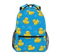 CHIFIGNO Yellow Ducks - Zaino da scuola per bambini, colore: blu, Anatre Gialle Blu, S