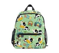 CHIFIGNO Zaini per bambini piccoli per ragazze e ragazzi, borsa divertente per bambini carino zaino per asilo elementare con cinghia toracica, Divertente mucca animali da fattoria, Medium, Zaini da