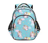 CHIFIGNO Zaino leggero con unicorni carini blu per scuola e viaggi, per ragazzi e ragazze, Carino Unicorni Blu 2, Small, Zaini Daypack