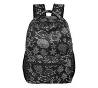 CHIFIGNO Zaino nero per ragazzi e ragazze con simpatico pesciolino e granchio, grande zaino per la scuola per bambini e ragazzi, Carino Pesce Granchio Nero, Small, Zaino Scuola Stampa