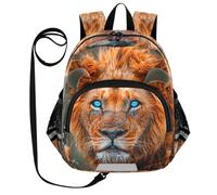 CHIFIGNO Zaino per bambine e ragazze, piccola borsa da viaggio per bambini, per scuola materna, scuola elementare, Leone Arancione Con Occhi Blu, S, Carino