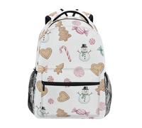 CHIFIGNO Zaino per bambini con biscotti di Natale e pupazzi di neve per ragazze e ragazzi, grande capacità, per scuola, libri, viaggi, laptop, Biscotti di Natale Pupazzi di, Medium, Zaini Daypack