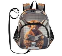 CHIFIGNO Zaino per bambini con cintura, piccolo zaino da viaggio Zaini per bambini Zaini per bambini in età prescolare, Divertente Highland Cow, M, Carino