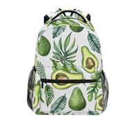 CHIFIGNO Zaino per bambini con foglie di palma di avocado verde per scuola, borsa per libri scolastici, borsa per laptop per studenti, Foglie di palma di avocado verde, Medium, Zaini Daypack