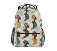 CHIFIGNO Zaino per bambini con profilo africano per ragazze e ragazzi grande capacità scuola bookbag zaini per studenti, Profilo delle donne africane, Medium, Zaini Daypack