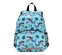 CHIFIGNO Zaino per bambini con squali carini blu zaino da viaggio per bambini zaino da viaggio per ragazze ragazzi scuola materna elementare ritorno a scuola
