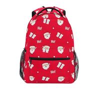 CHIFIGNO Zaino per bambini per la scuola, con volti di Babbo Natale in stile cartone animato, zaino da viaggio per computer portatile, zaino per scuola elementare, Cartone animato Santa Claus Faces