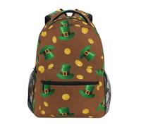 CHIFIGNO Zaino per bambini per la scuola, il giorno di San Patrizio, marrone, da viaggio, leggero, per la scuola, Giorno di San Patrizio Marrone, S