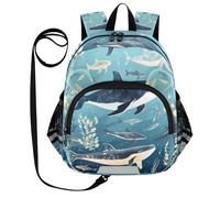 CHIFIGNO Zaino per bambini per ragazze ragazzi zaino piccolo zaino da viaggio per scuola materna elementare, Delfini e Coralli, Medium, Carino