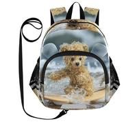 CHIFIGNO Zaino per bambini per ragazzi e ragazze, piccola borsa per libri da viaggio per bambini, zaino per la scuola materna, scuola elementare, Cool Bear Surf, M, Carino